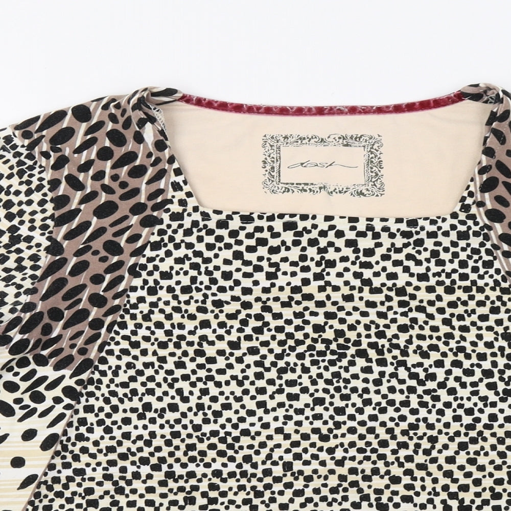 DASH Womens Brown Animal Print  Camisole Blouse Size 12