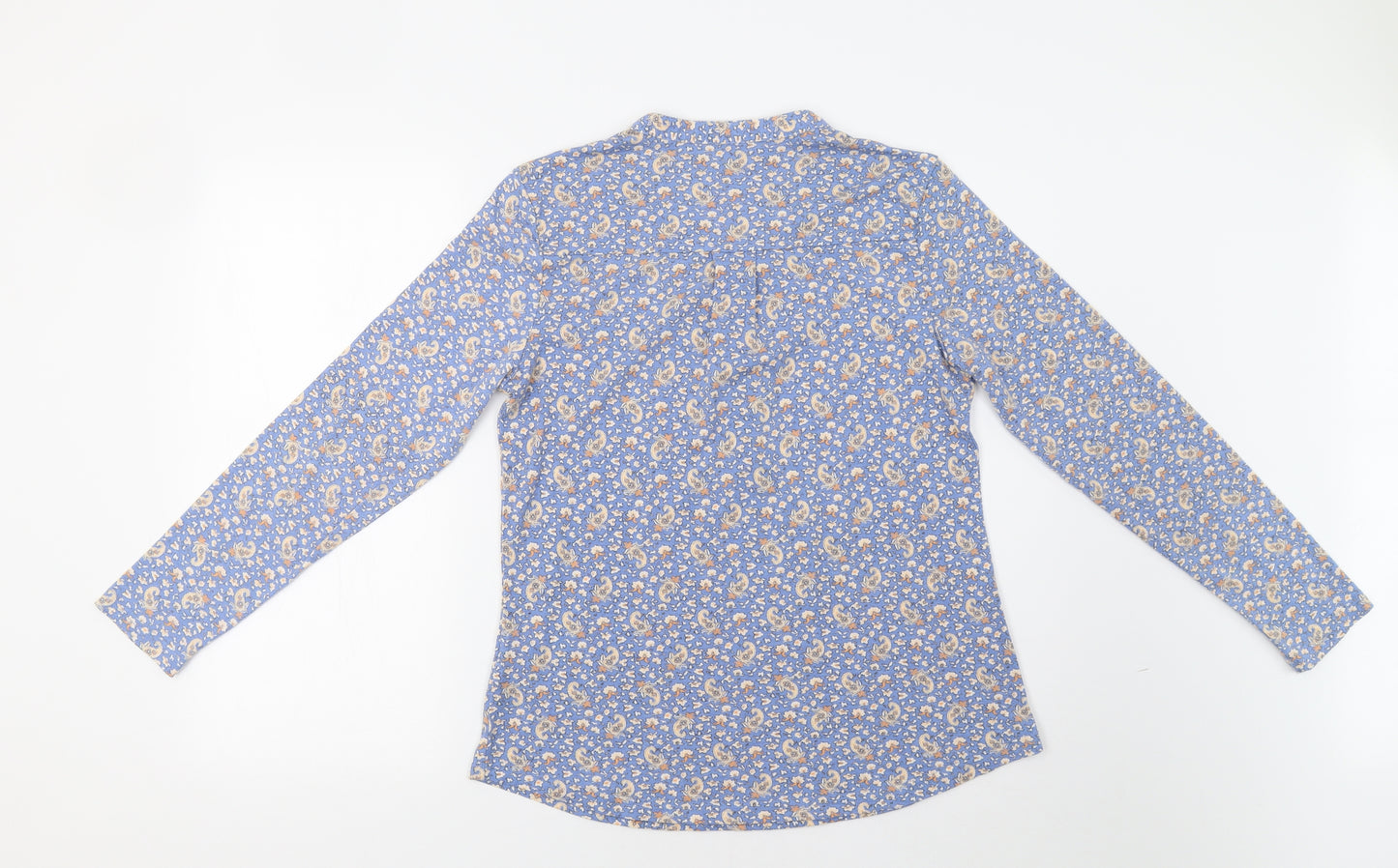 Cerulean Womens Blue Paisley  Basic Blouse Size S