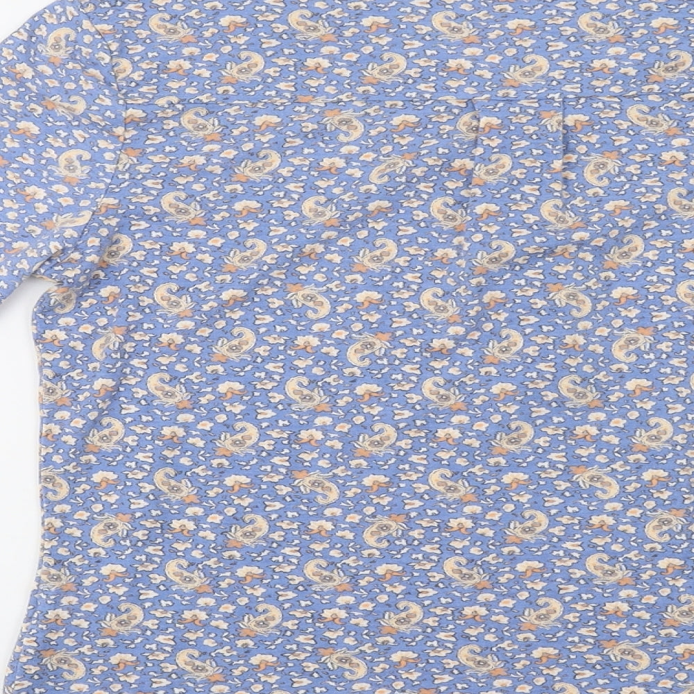 Cerulean Womens Blue Paisley  Basic Blouse Size S