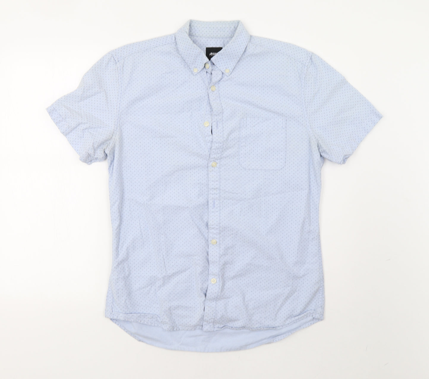 Burton Mens Blue Polka Dot   Button-Up Size M