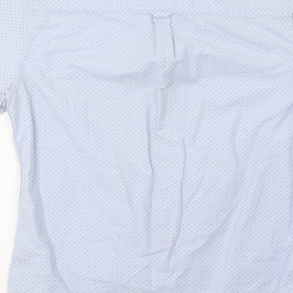 Burton Mens Blue Polka Dot   Button-Up Size M