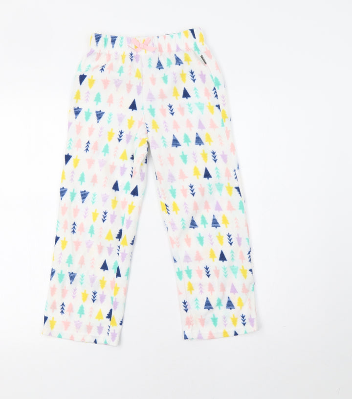 Eddie Bauer Girls White    Pyjama Pants Size 7-8 Years  - Christmas Tree Print