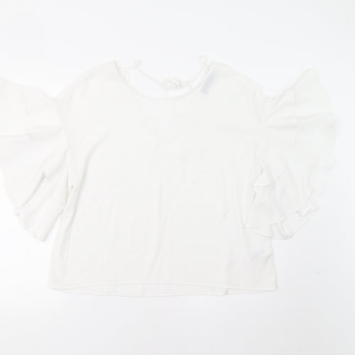 M&S Womens White   Basic Blouse Size 14