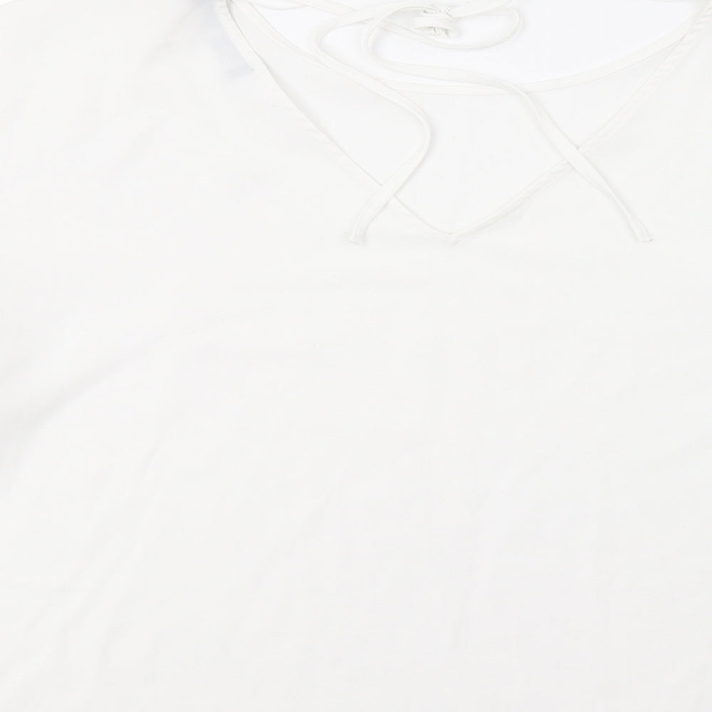 M&S Womens White   Basic Blouse Size 14
