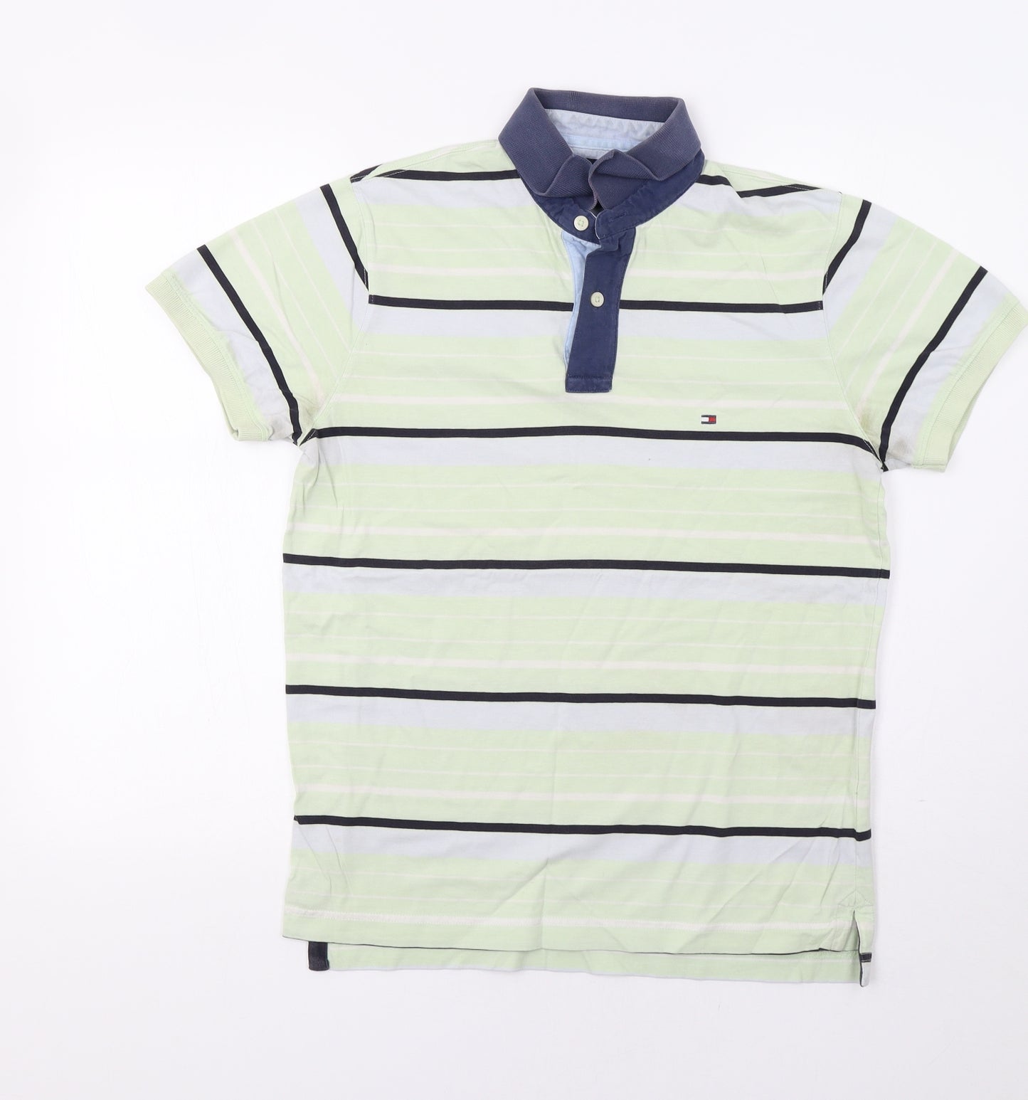 Tommy Hilfiger Mens Green Striped   Polo Size M