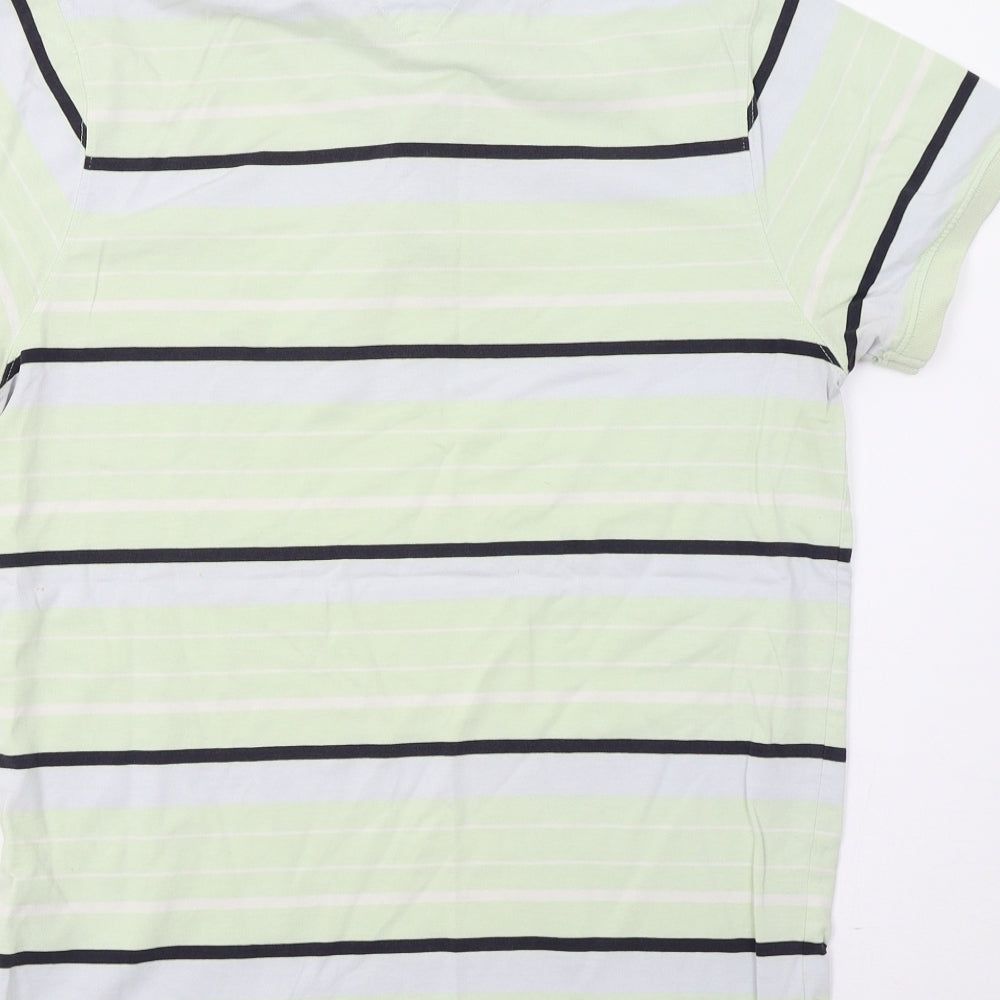 Tommy Hilfiger Mens Green Striped   Polo Size M