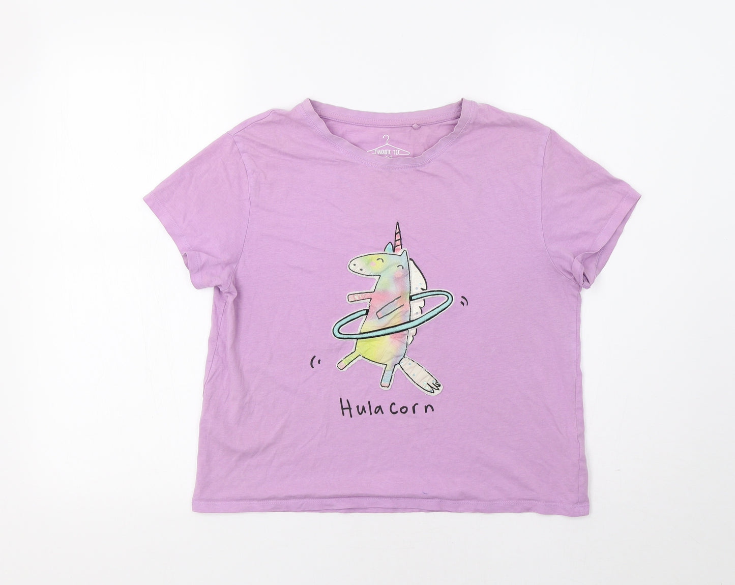 NEXT Girls Purple   Basic T-Shirt Size 13 Years  - Unicorn