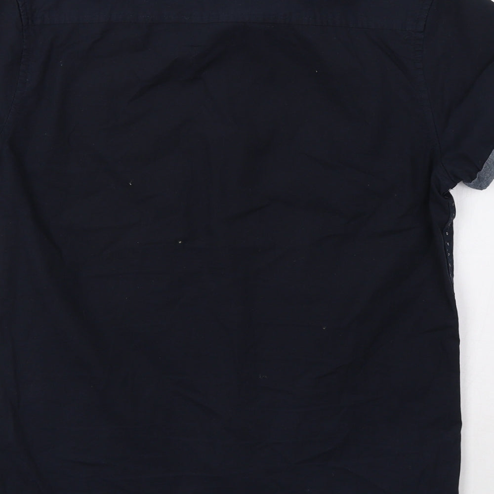 Cedar Wood State Mens Blue Polka Dot   Button-Up Size S