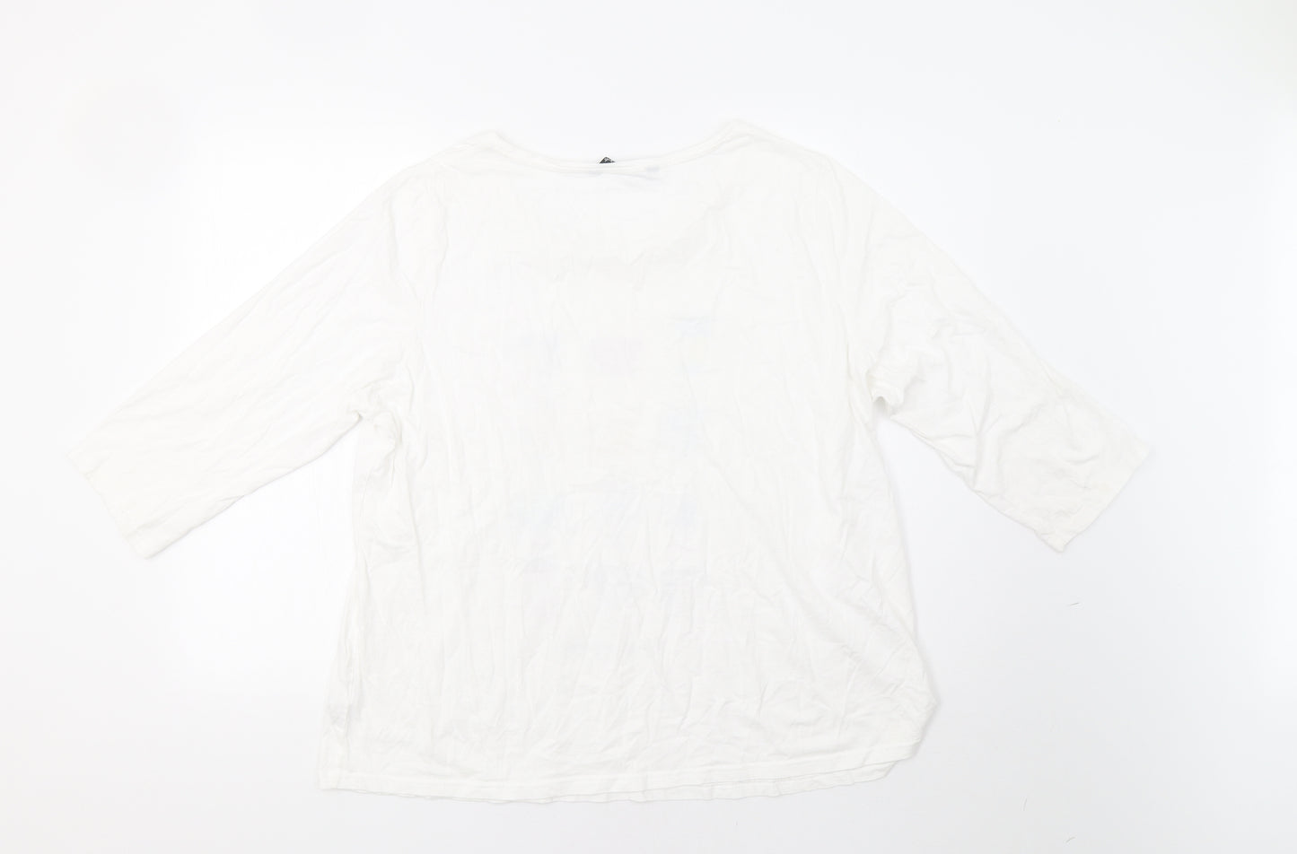 Bonmarché Womens White   Basic T-Shirt Size 20  - Coffee