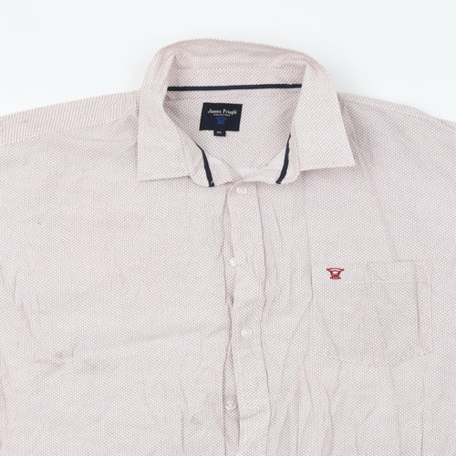 James Pringle Mens Red Geometric   Button-Up Size XL