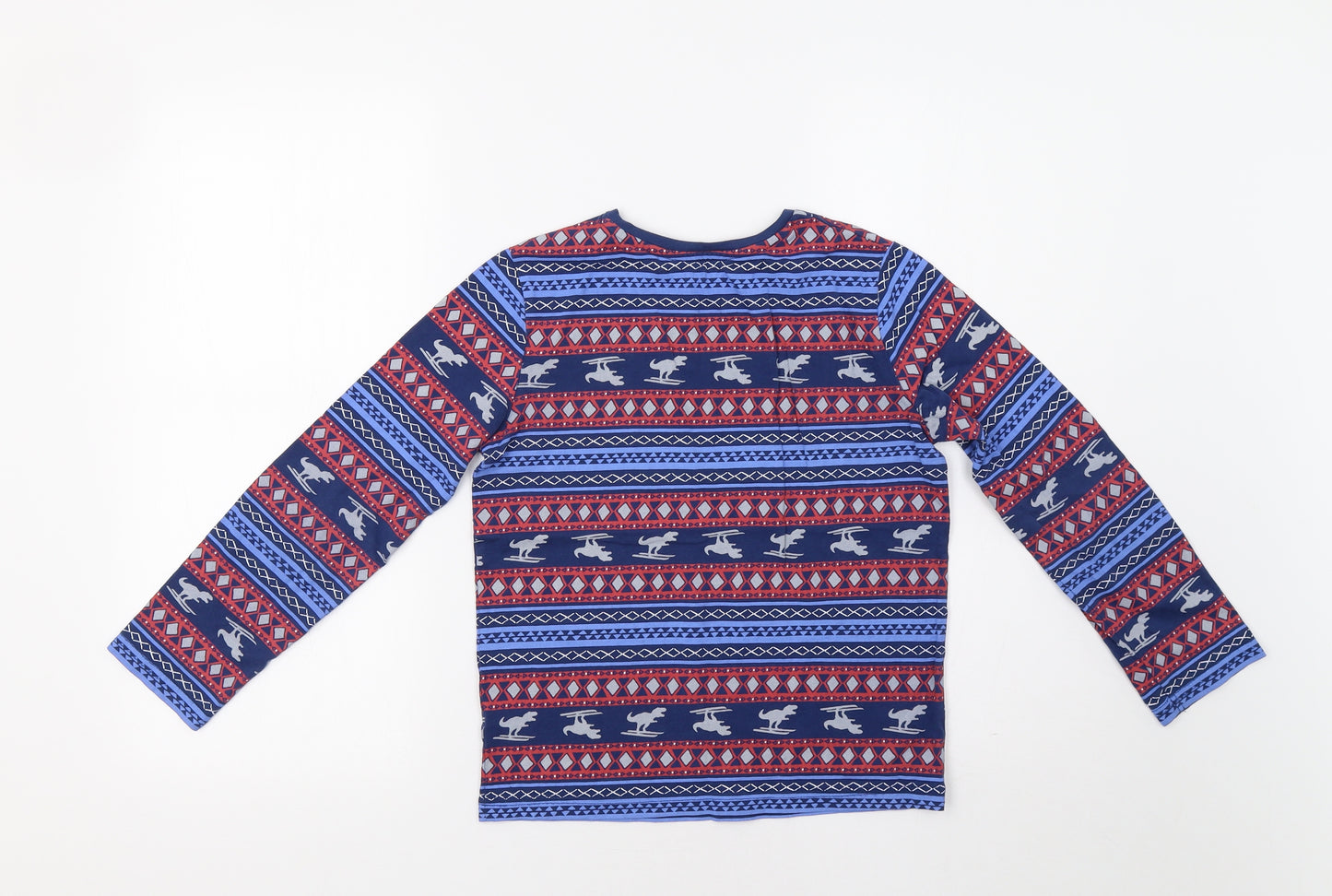 Nutmeg Boys Blue Fair Isle  Basic T-Shirt Size 9-10 Years  - Dino