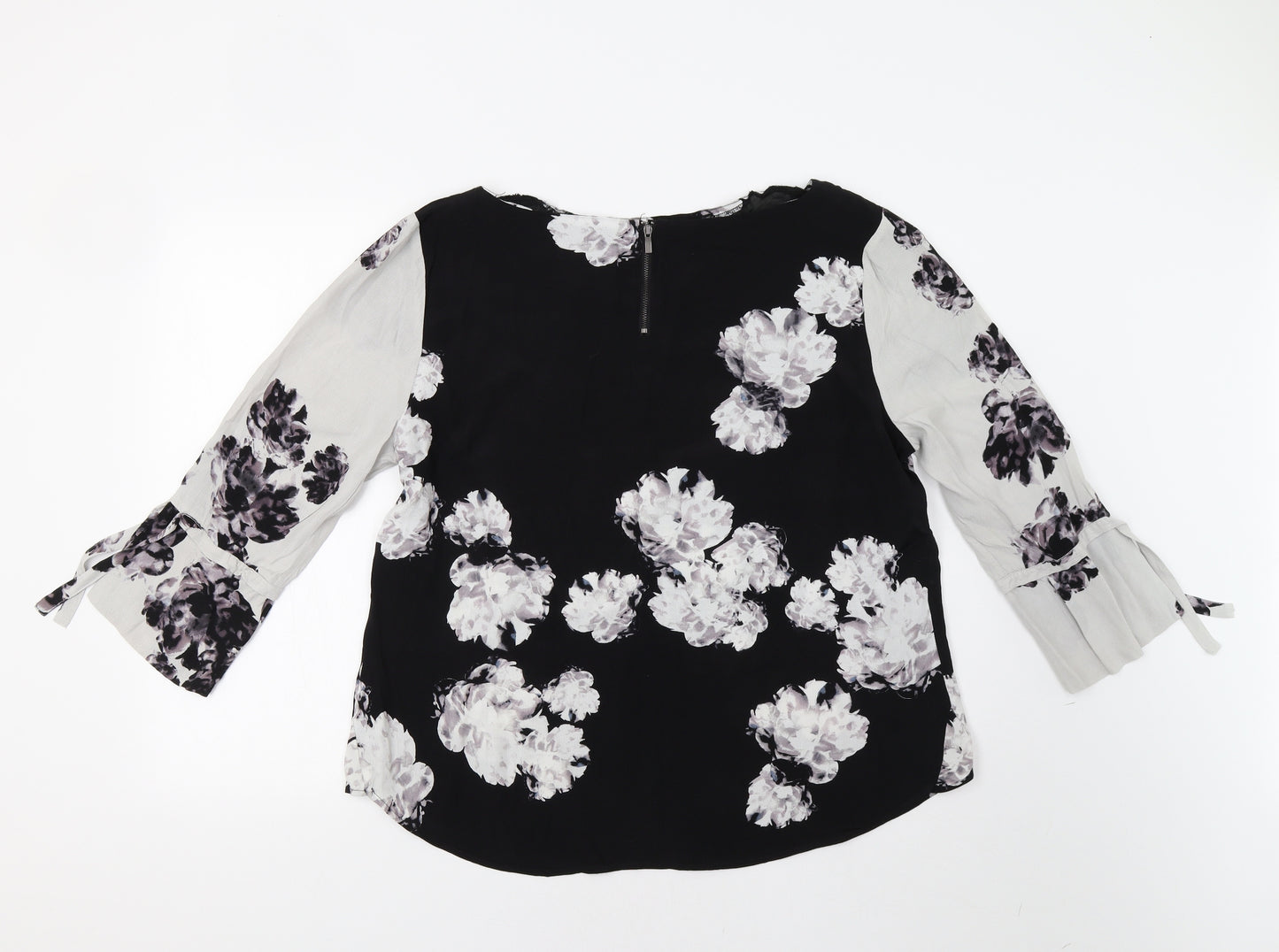 Mint Velvet Womens Black Floral  Basic Blouse Size 18