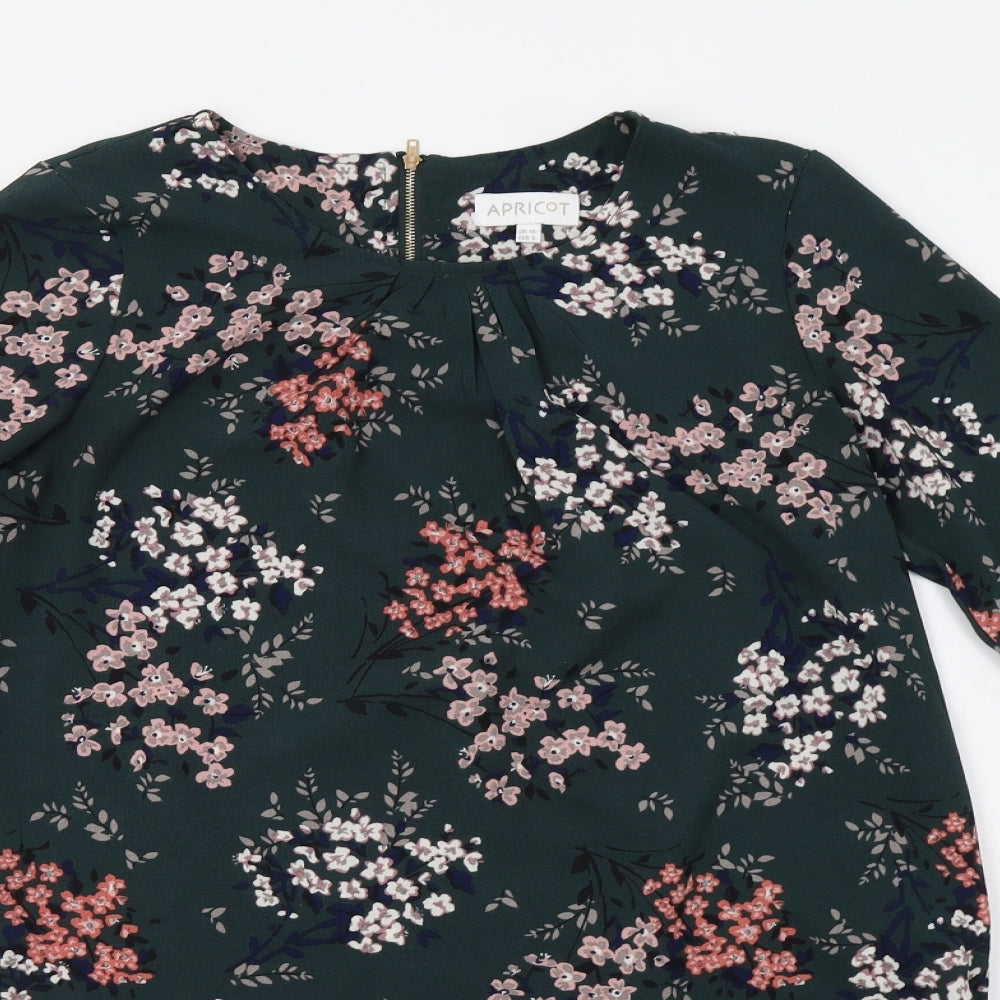 Apricot Womens Green Floral  Tunic Blouse Size 10