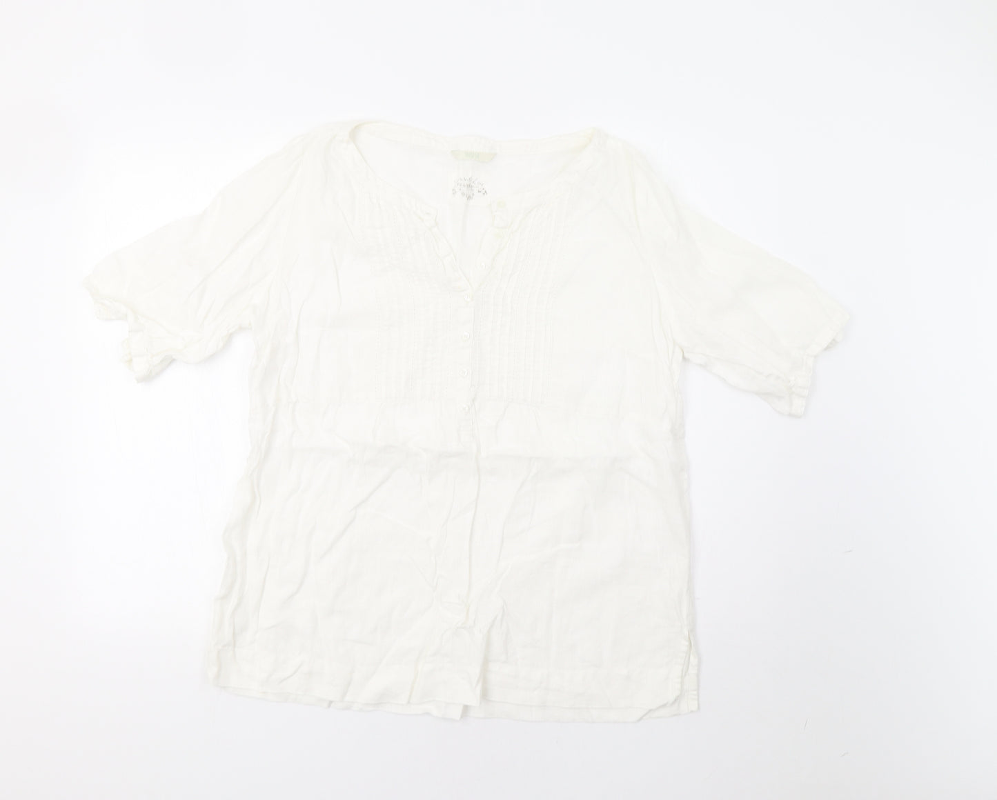 M&S Womens White   Basic Blouse Size L