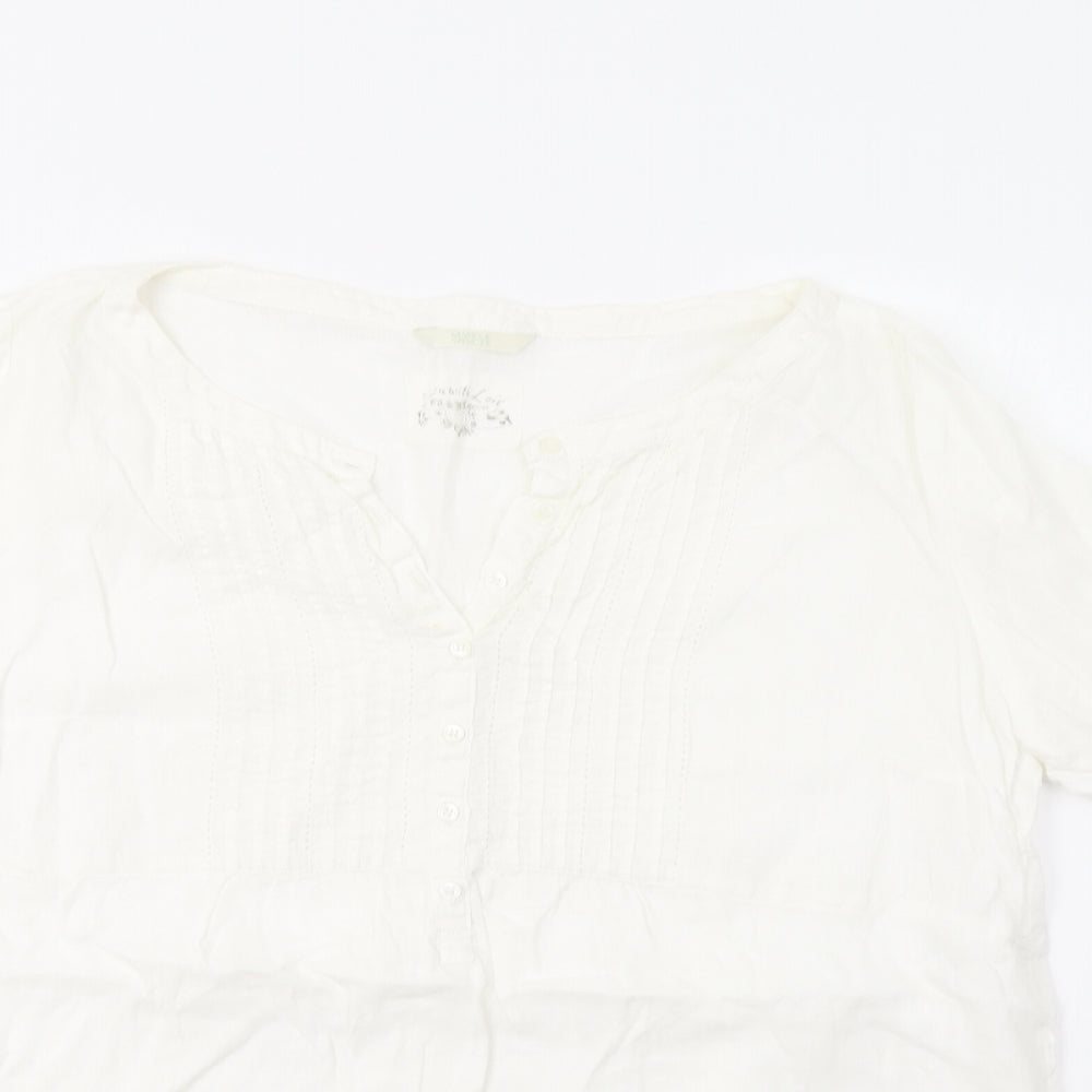 M&S Womens White   Basic Blouse Size L