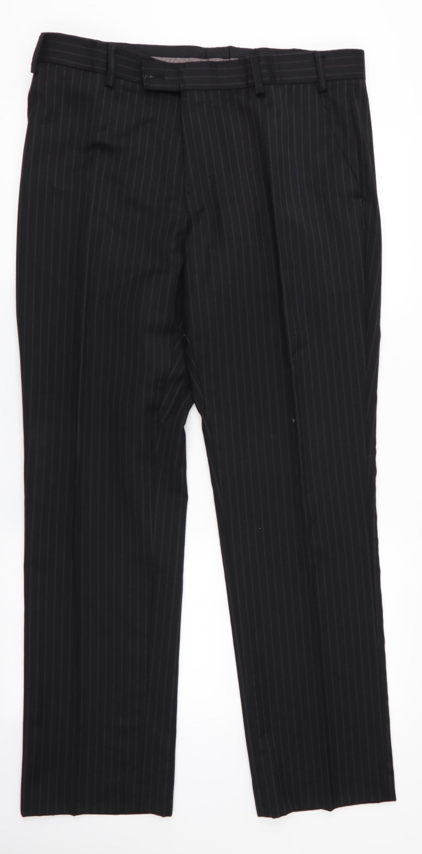 Jeff Banks Mens Black Striped  Trousers  Size 36 in L31 in