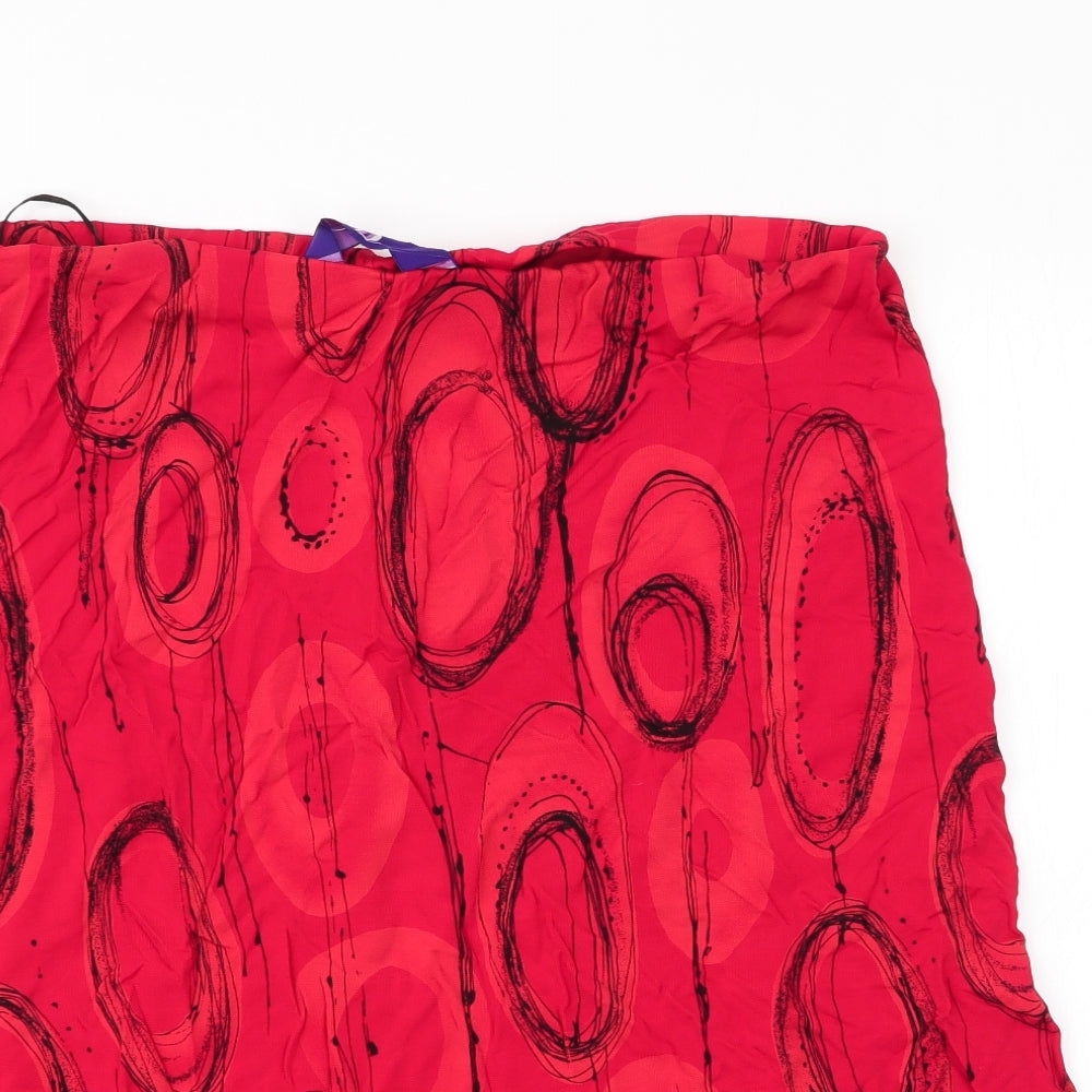 BDL by Debenhams Womens Red Floral  A-Line Skirt Size 16