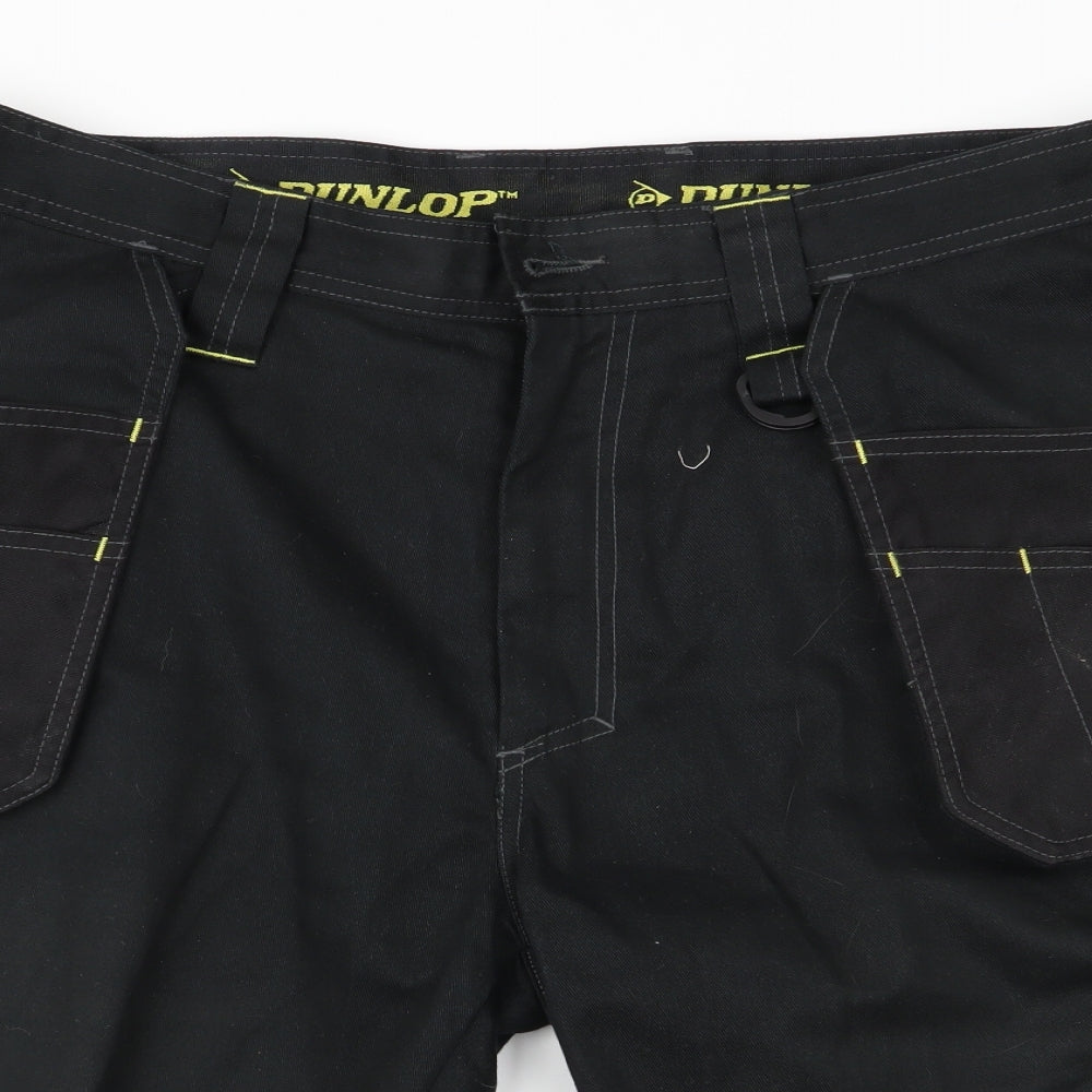 Dunlop Mens Black   Cargo Shorts Size 34 in - Workwear Shorts