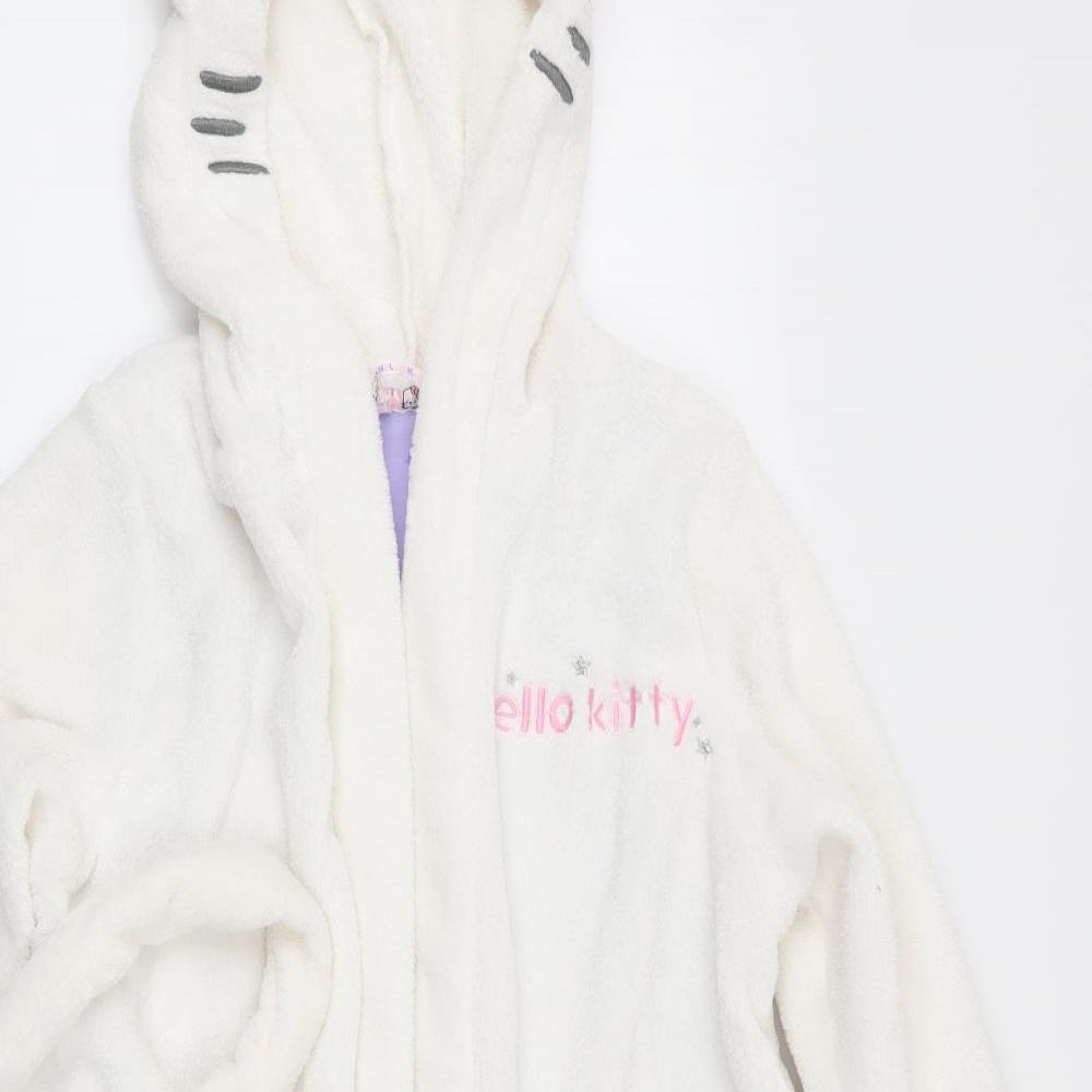Hello Kitty Girls Ivory Animal Print   Robe Size 6-7 Years