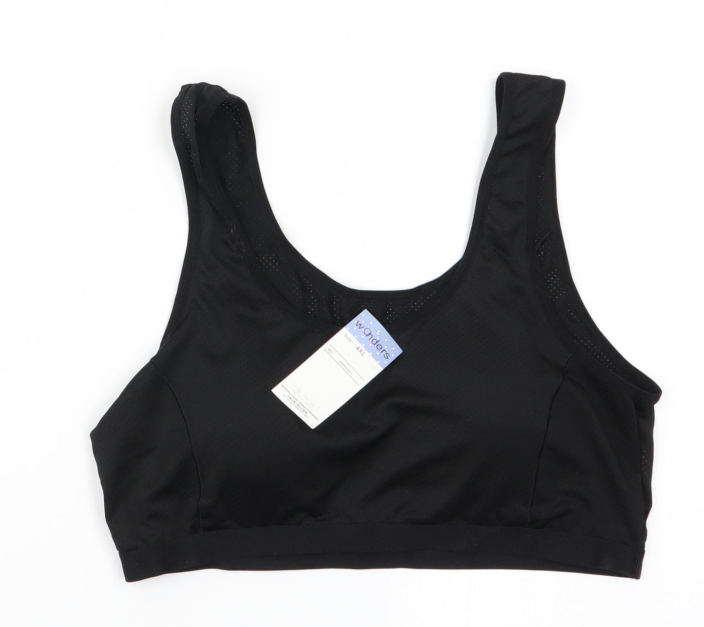 Wonders Womens Black   Cropped Tank Size 4XL  - Sports Bra