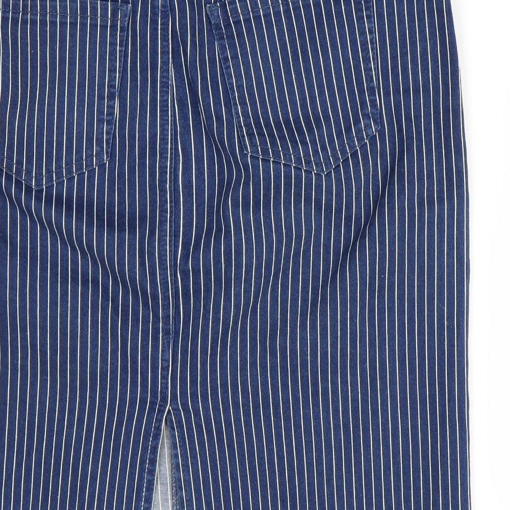 Denim by TU Womens Blue Striped  Straight & Pencil Skirt Size 10