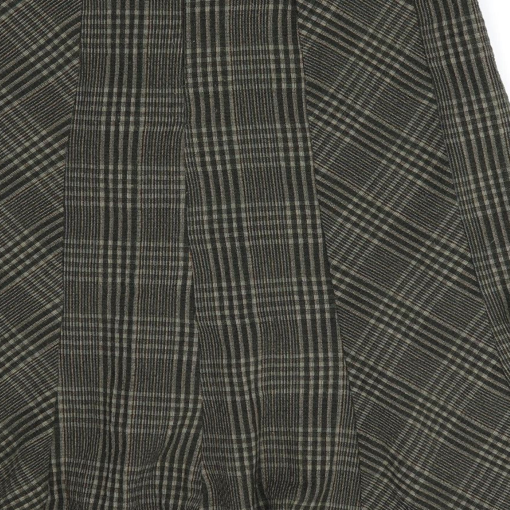 Marks and Spencer Womens Green Check  Flare Skirt Size 12