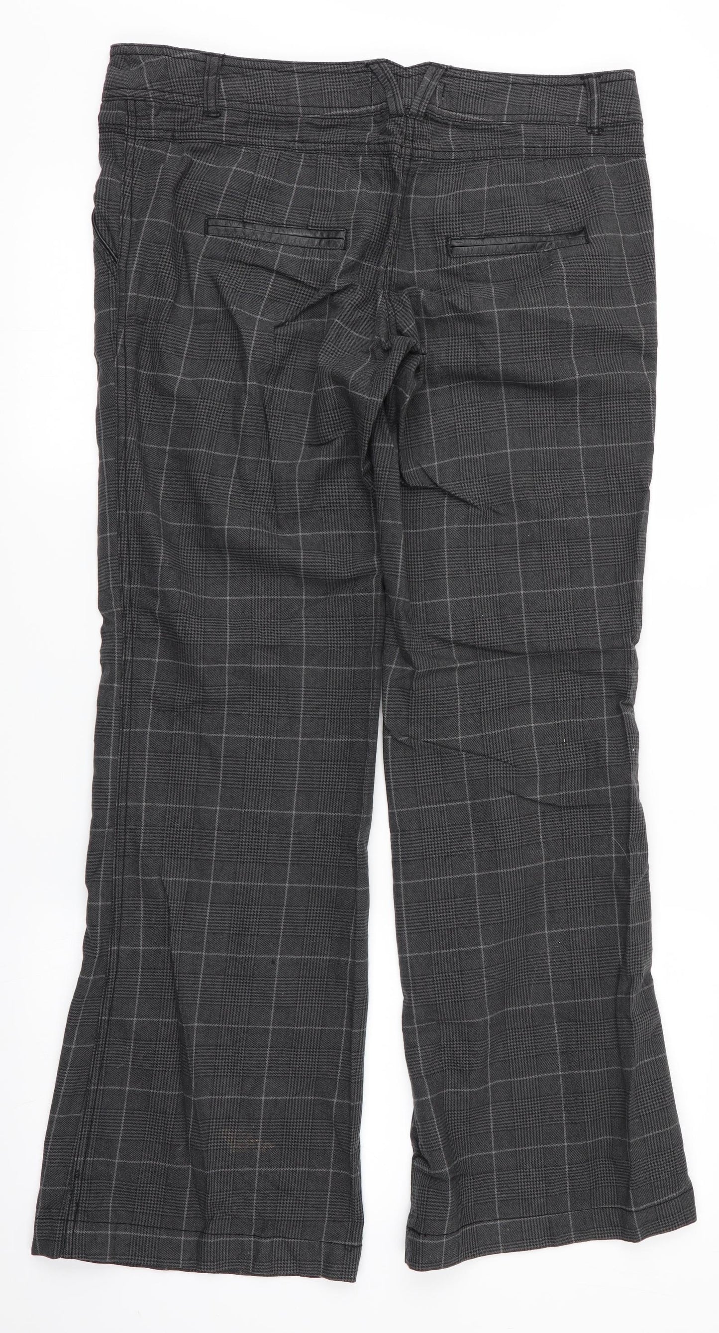 Authentic Womens Grey Check  Trousers  Size 10 L31 in - Wide Legged