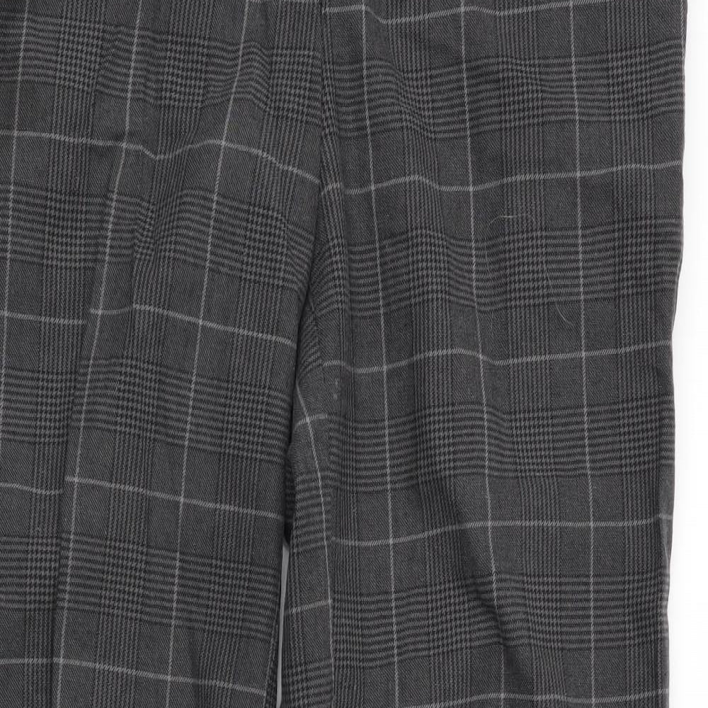 Authentic Womens Grey Check  Trousers  Size 10 L31 in - Wide Legged
