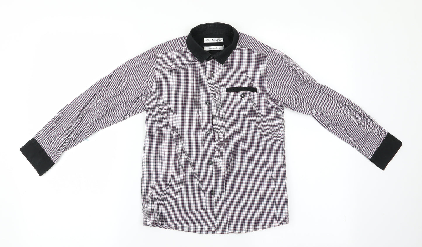Autograph Boys Brown Check  Basic Button-Up Size 8 Years