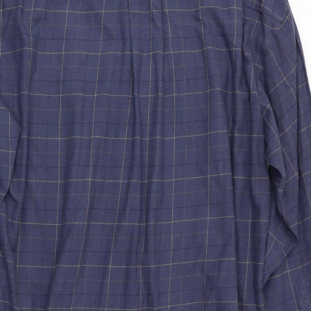 Camel Collection Mens Blue Check   Button-Up Size L