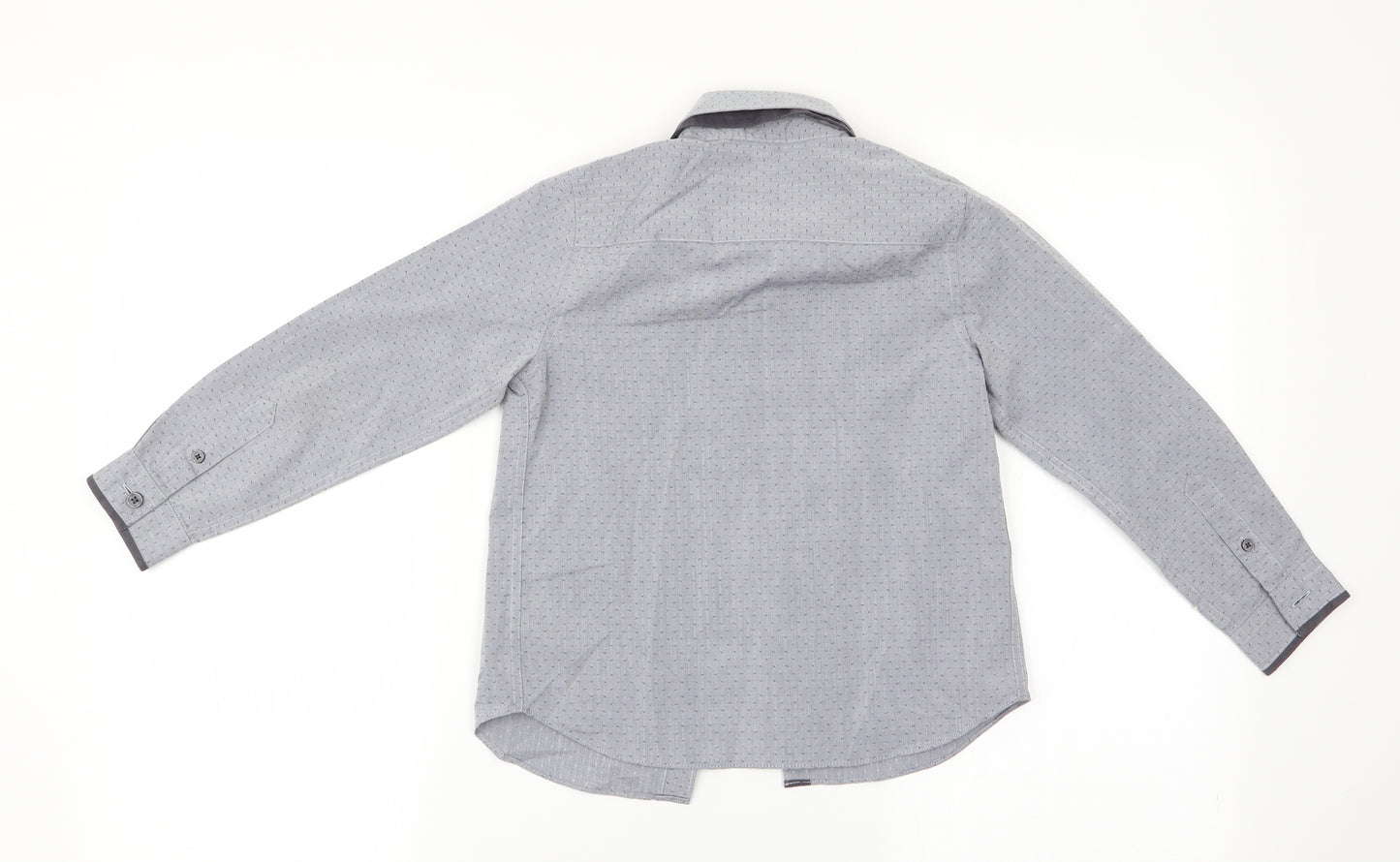 Florence and Fred Boys Grey Polka Dot  Basic Dress Shirt Size 6-7 Years