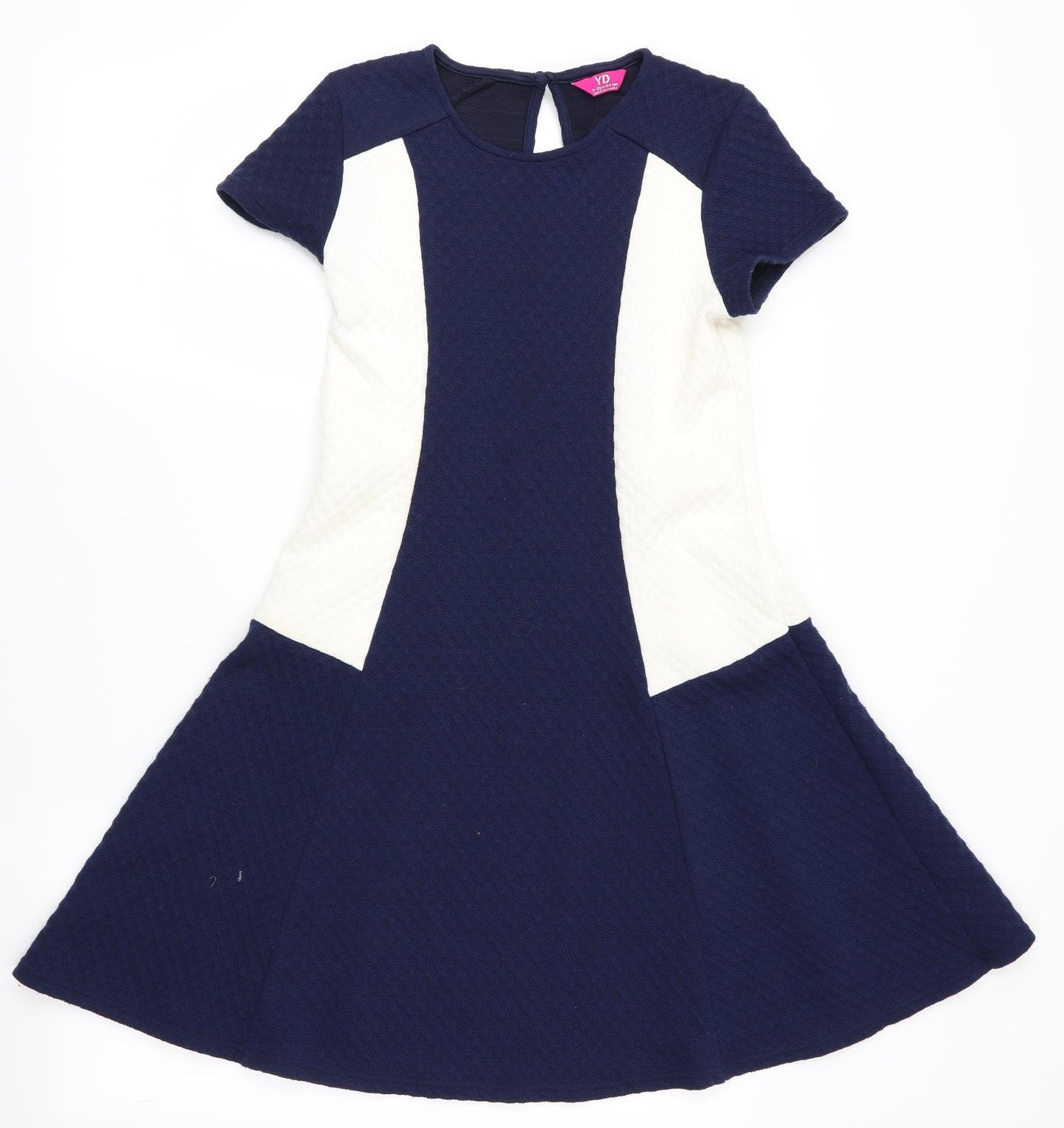 Young Dimension Girls Blue Herringbone  Fit & Flare  Size 11-12 Years