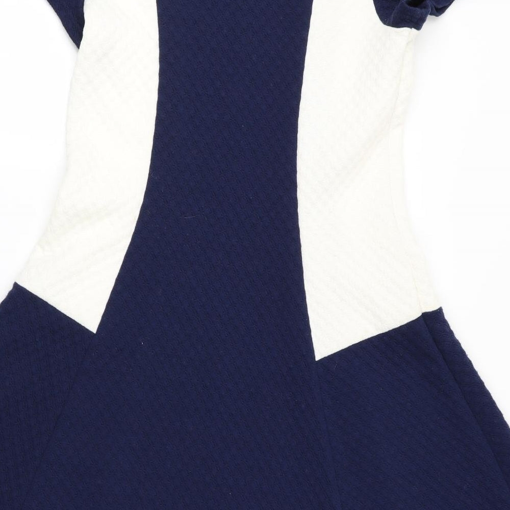 Young Dimension Girls Blue Herringbone  Fit & Flare  Size 11-12 Years