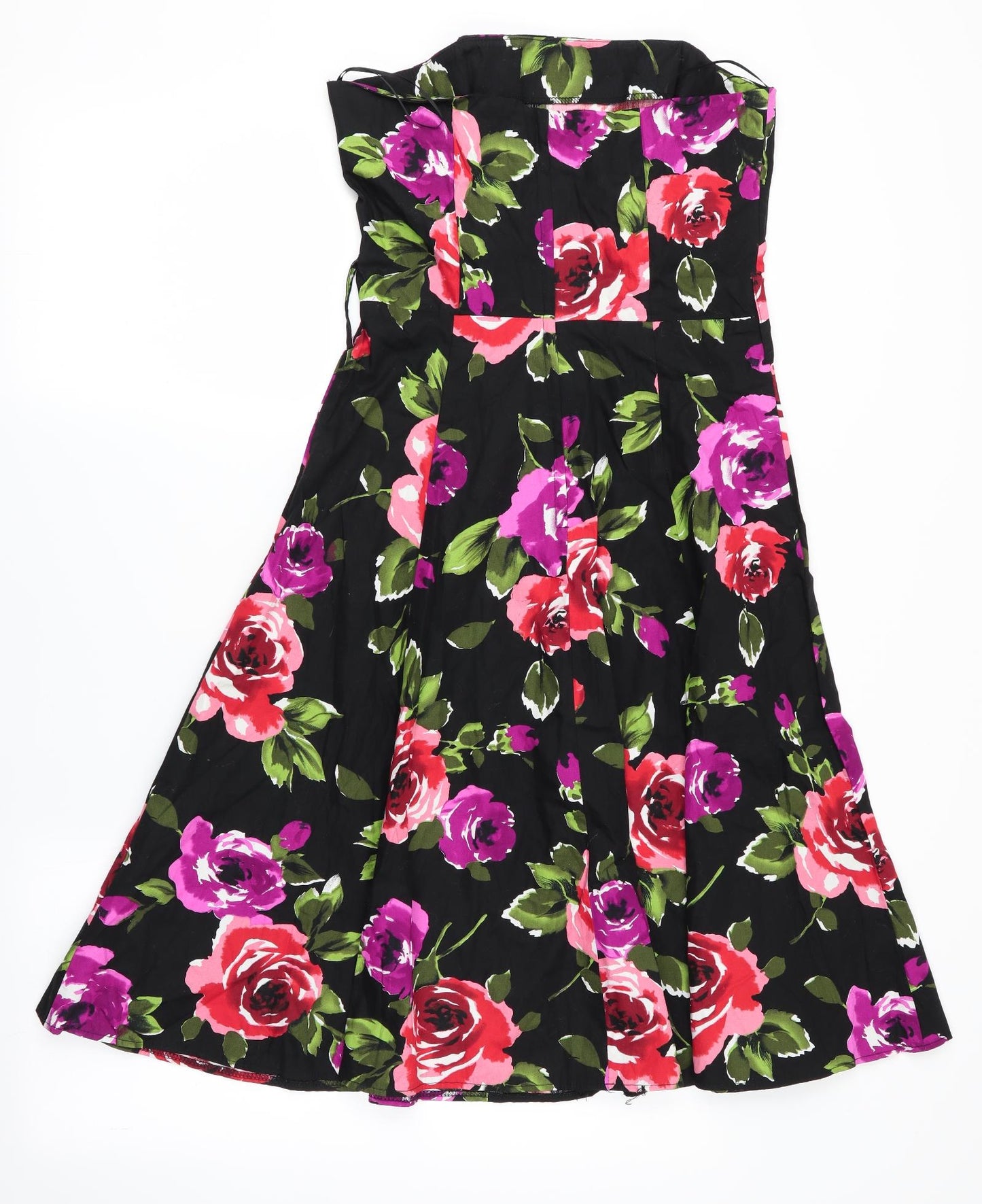 New Look Womens Black Floral  Fit & Flare  Size 10