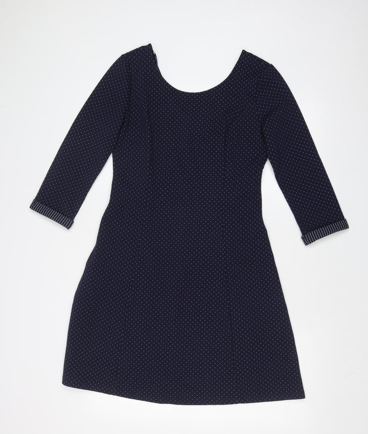 Yessica Womens Blue Polka Dot  Fit & Flare  Size 8