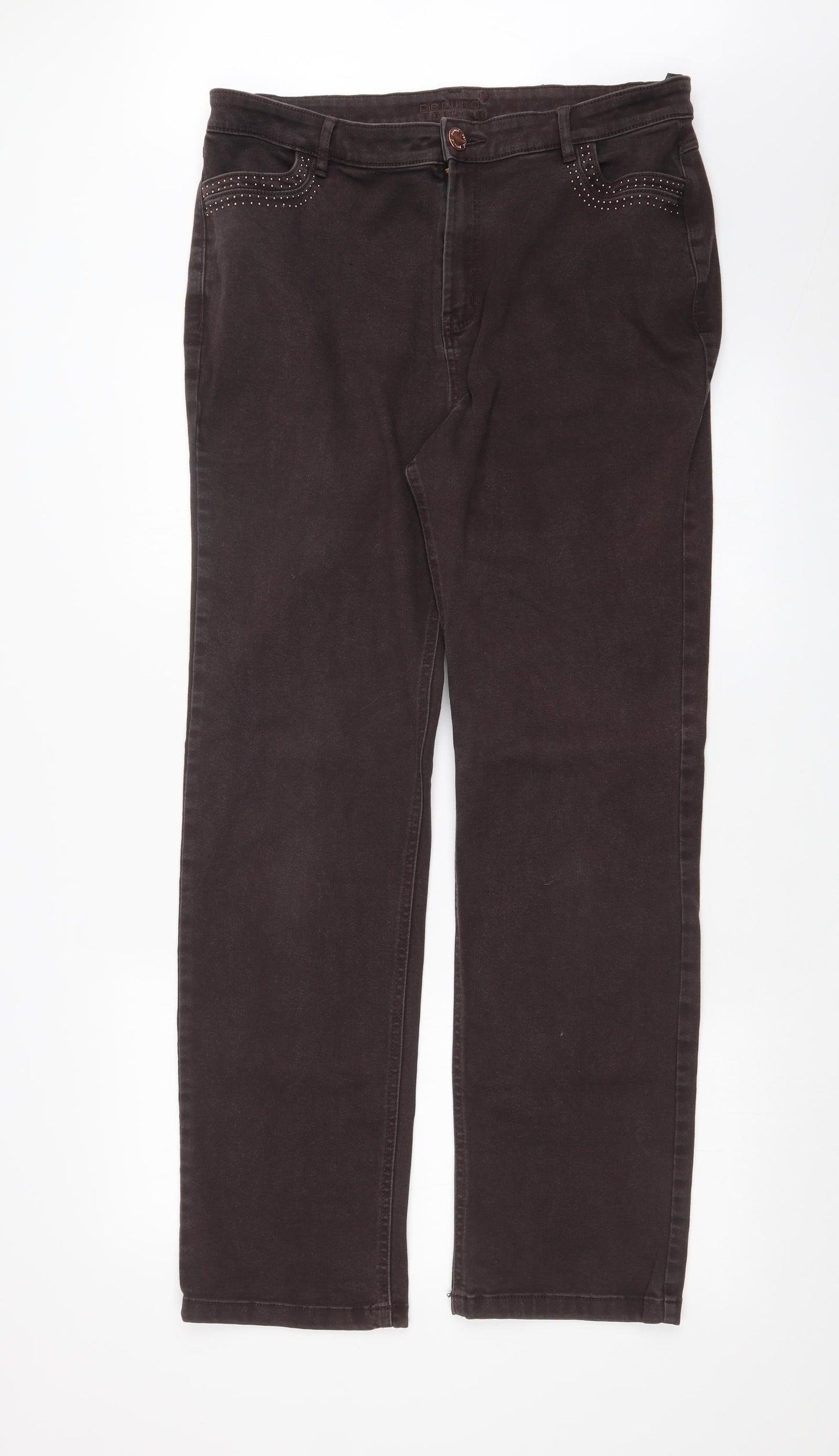 Per Una Womens Brown   Straight Jeans Size 16 L30 in