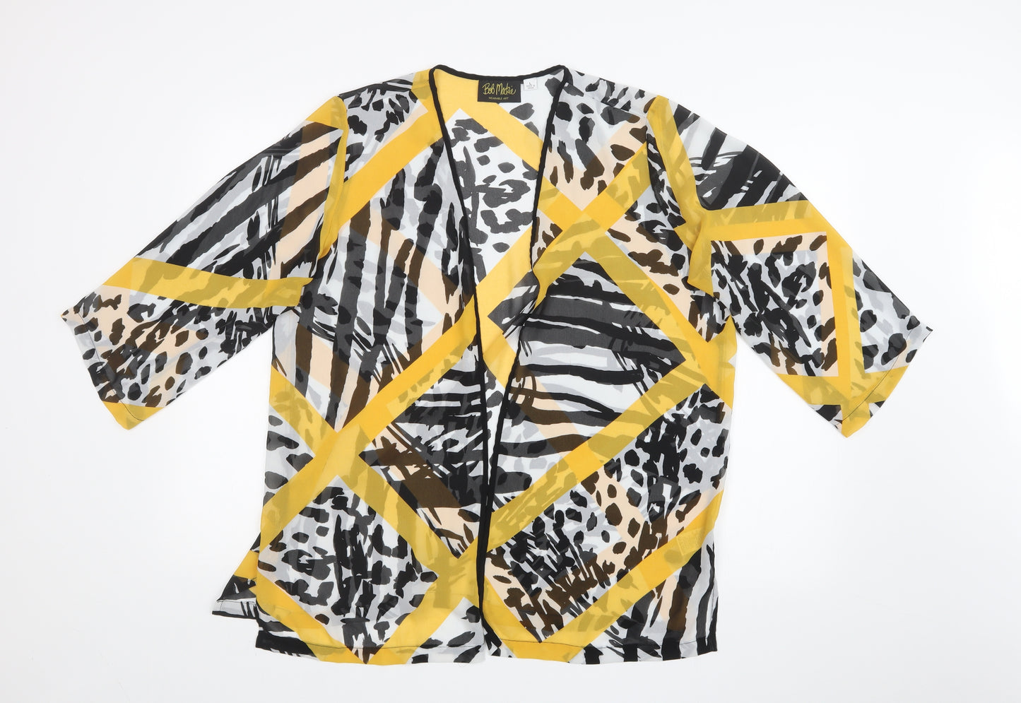 BOB MACKIE Womens Multicoloured Animal Print  Cardigan Jumper Size L