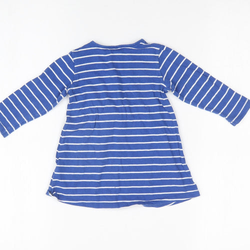 H&M Girls Blue Striped  T-Shirt Dress  Size 6-9 Months