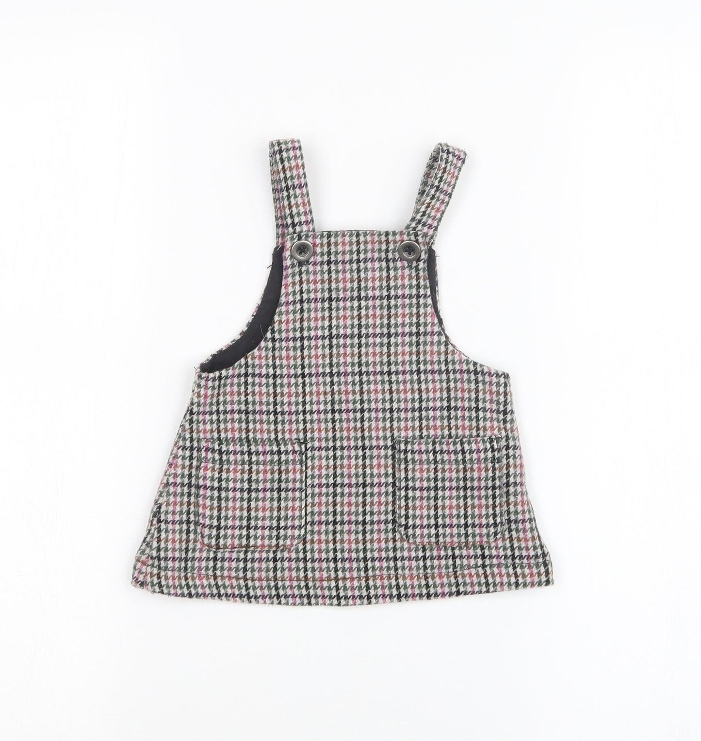 NEXT Girls Multicoloured Check  Dungaree One-Piece Size 3-6 Months