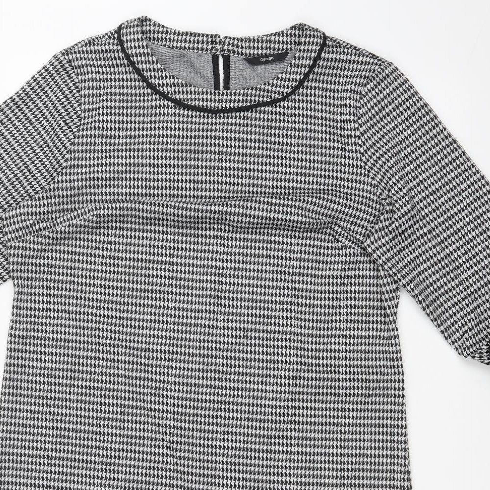 George Womens Multicoloured Houndstooth  A-Line  Size 14