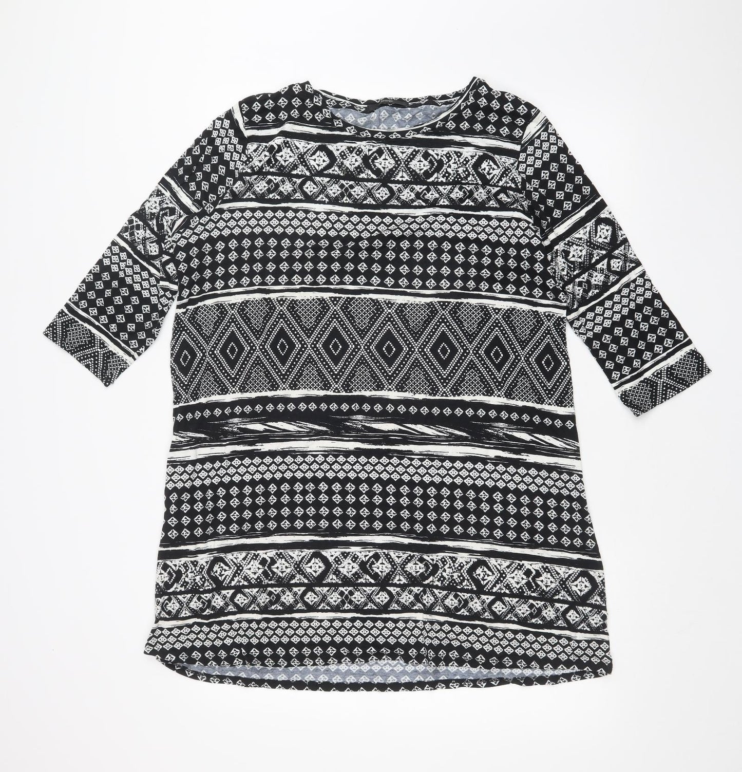 George Womens Multicoloured Fair Isle  T-Shirt Dress  Size 16