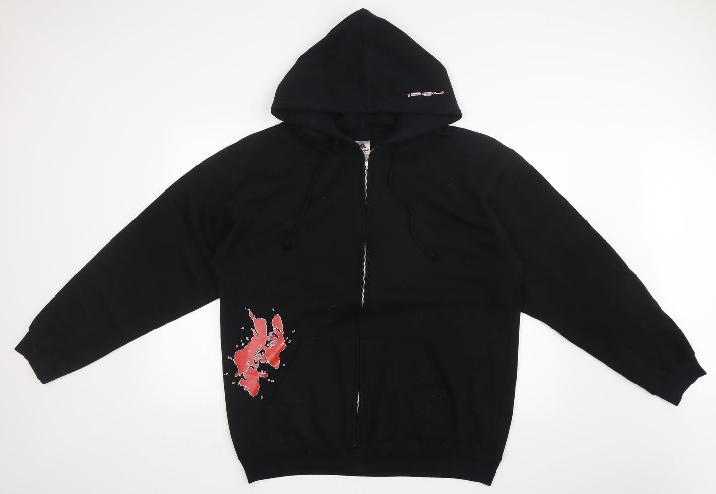 Alstyle Mens Black   Full Zip Hoodie Size L