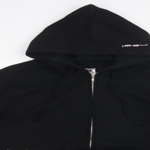 Alstyle Mens Black   Full Zip Hoodie Size L