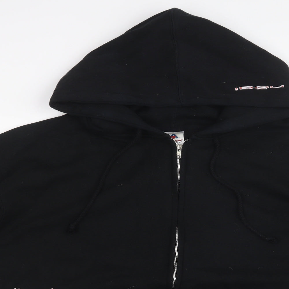 Alstyle Mens Black   Full Zip Hoodie Size L