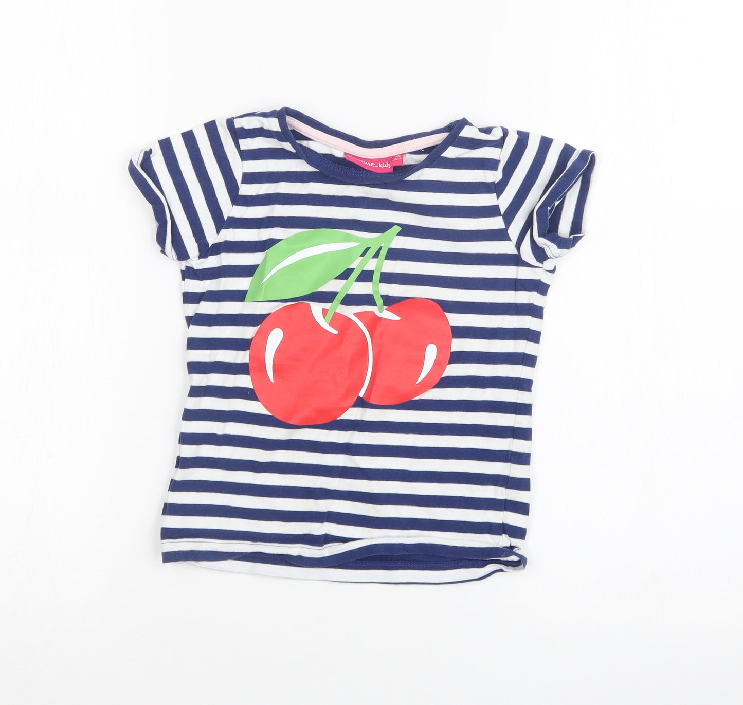 Avenue Girls Multicoloured Striped  Basic T-Shirt Size 3-4 Years