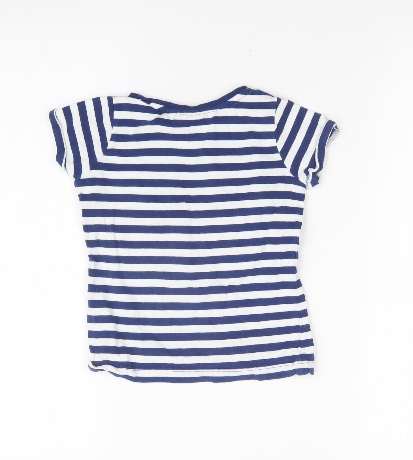 Avenue Girls Multicoloured Striped  Basic T-Shirt Size 3-4 Years