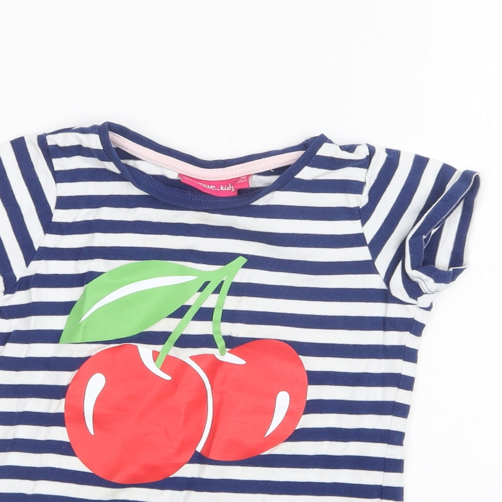 Avenue Girls Multicoloured Striped  Basic T-Shirt Size 3-4 Years