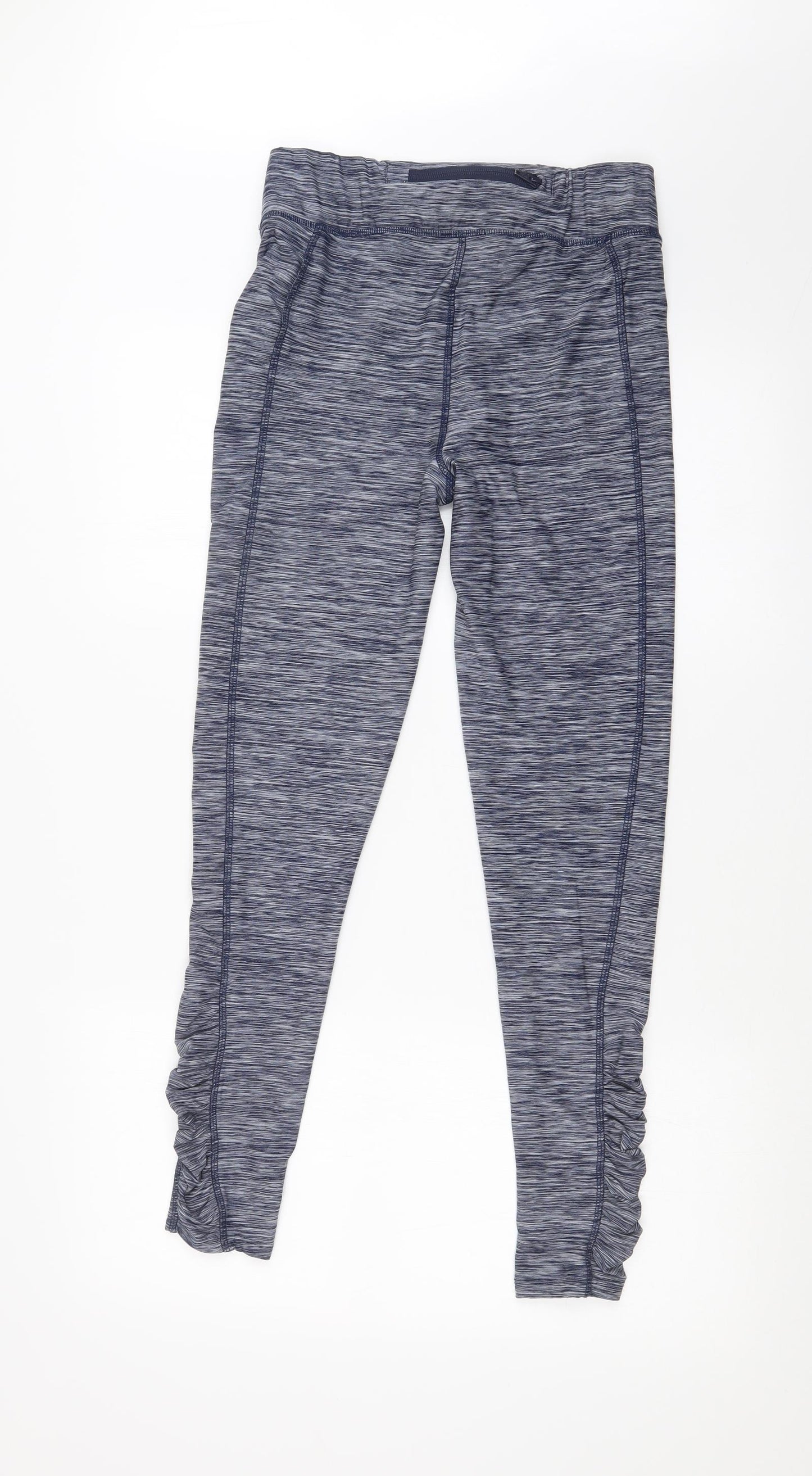 F&F Womens Blue Striped   Leggings Size 12 L27 in