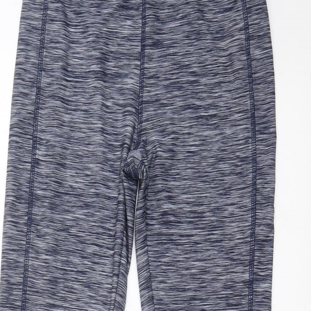 F&F Womens Blue Striped   Leggings Size 12 L27 in