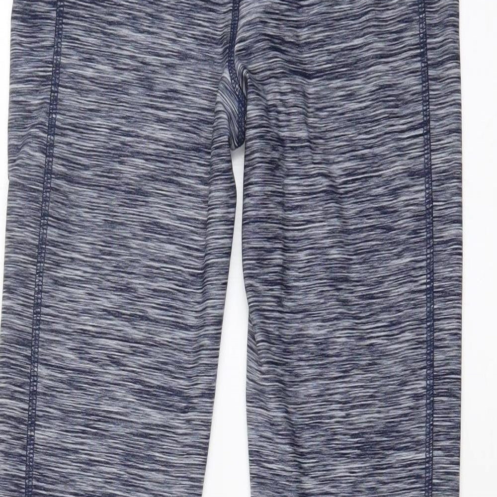F&F Womens Blue Striped   Leggings Size 12 L27 in